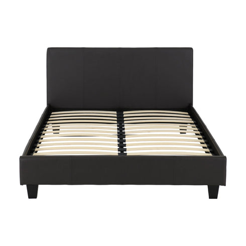 Prado 4FT6 Bed - Brown Faux Leather